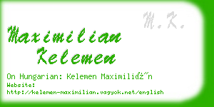 maximilian kelemen business card